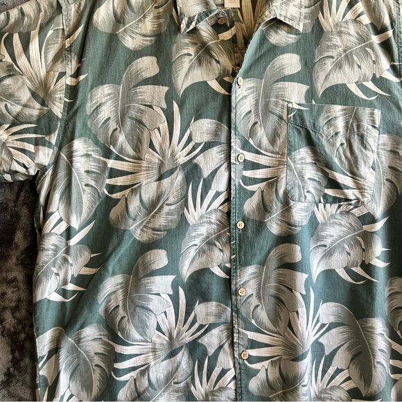Vintage Cherokee Waikiki Green Floral Hawaiian Shirt Men’s XL Cotton - Picture 2 of 8